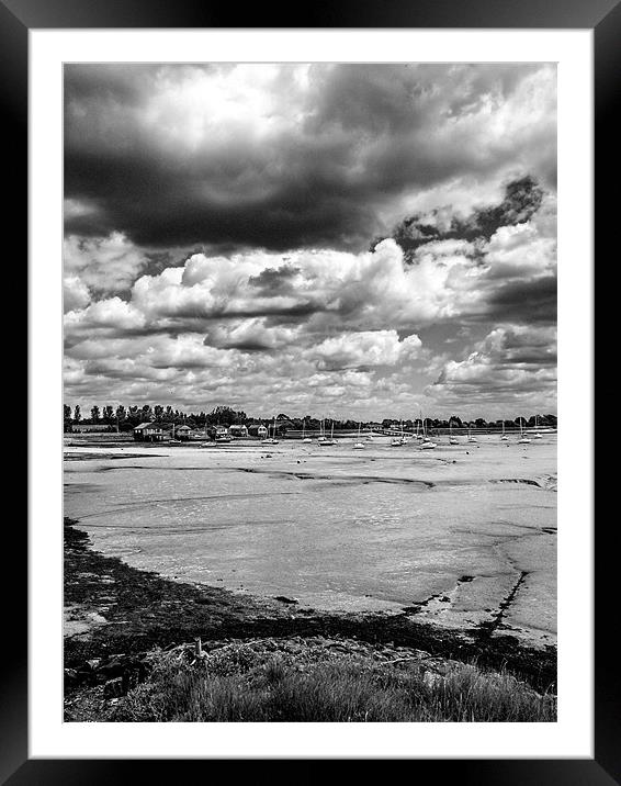 River Blackwater in moody mono Framed Mounted Print by Robin East