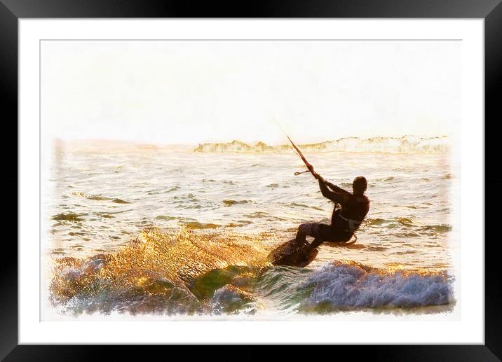 On a golden wave Framed Mounted Print by Michael Goyberg