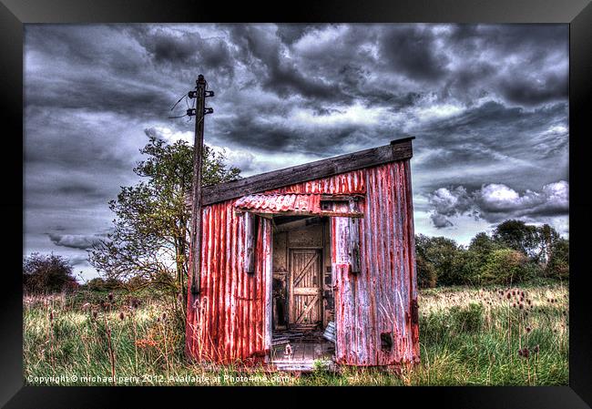 The Red Shed Framed Print by michael perry