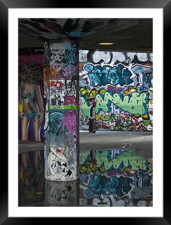 Southbank Reflections Framed Mounted Print by michael perry