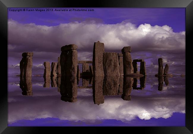 Stonehenge Reflections Framed Print by Karen Magee