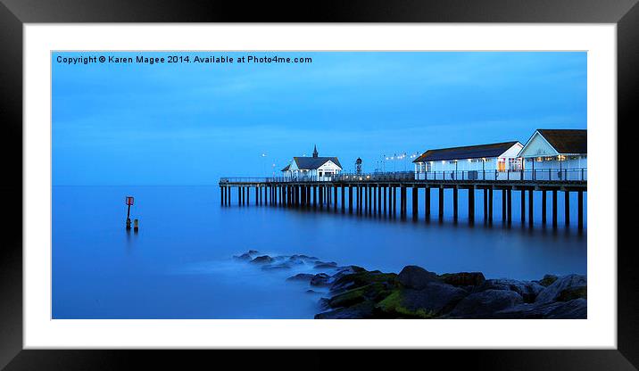 Slow Shutter Southwold Framed Mounted Print by Karen Magee