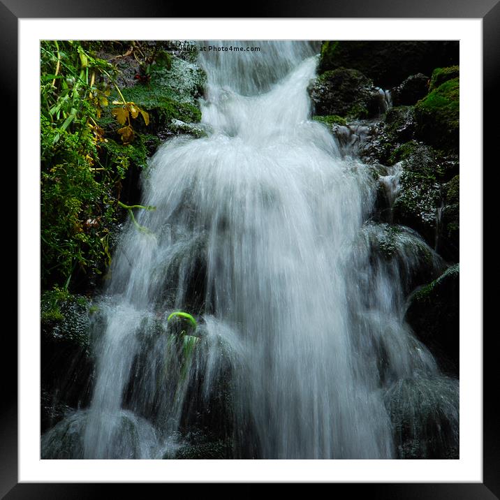 Waterfall under the Petit Bot Tearooms Framed Mounted Print by Karen Magee
