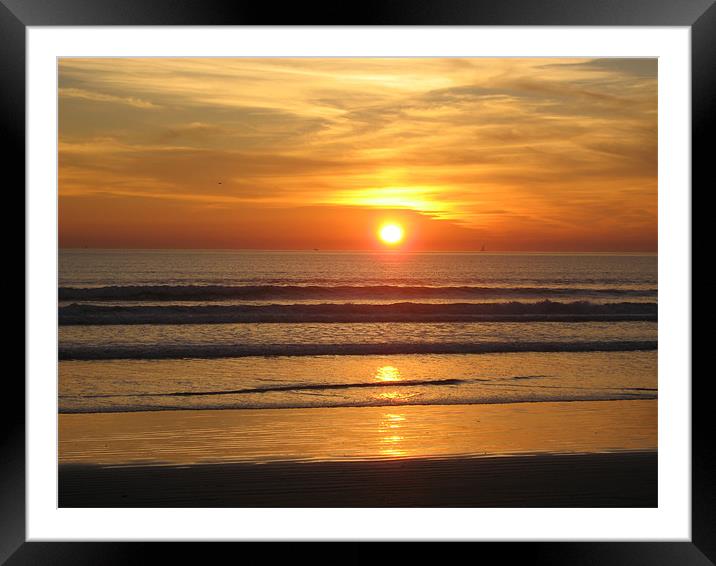 San Diego sunset Framed Mounted Print by Lori Allan