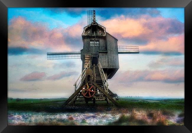 Windmill Watercolour Framed Print by Jason Green