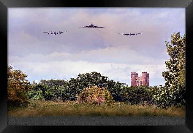  Avro Trio over Tattershall Castle Framed Print by Jason Green