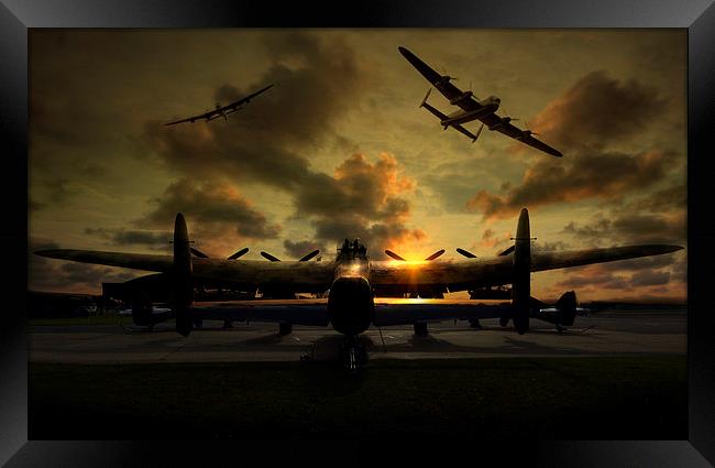  Sunset Lancaster Bombers Framed Print by Jason Green