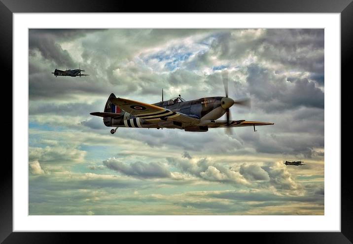  Spitfire Squadron Framed Mounted Print by Jason Green