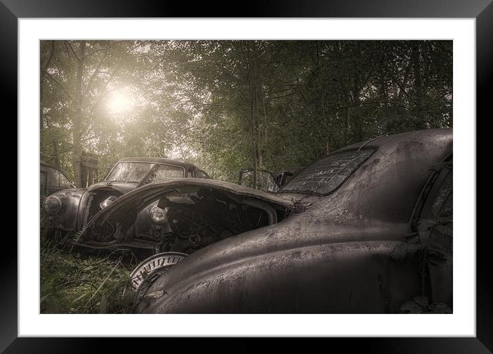 Car grave yard Framed Mounted Print by andrew bagley