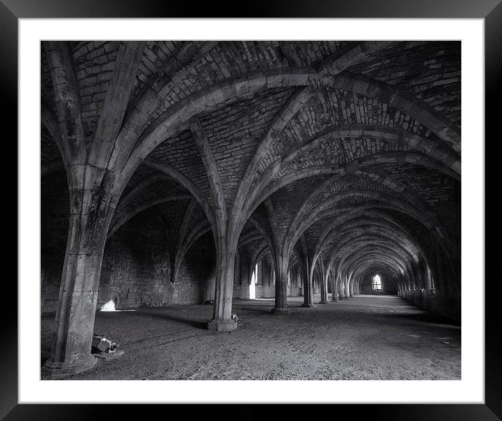 Fountains Abbey. Framed Mounted Print by andrew bagley