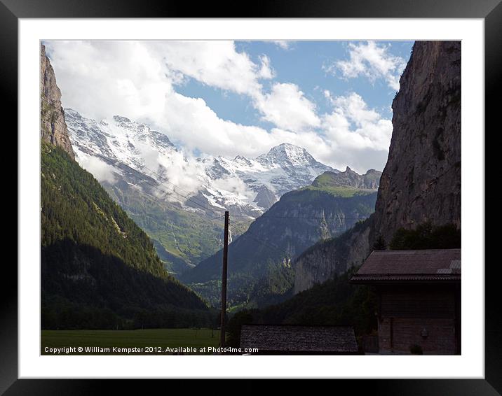 Swizerland, Lauterbrunnen, Swiss Alps Framed Mounted Print by William Kempster