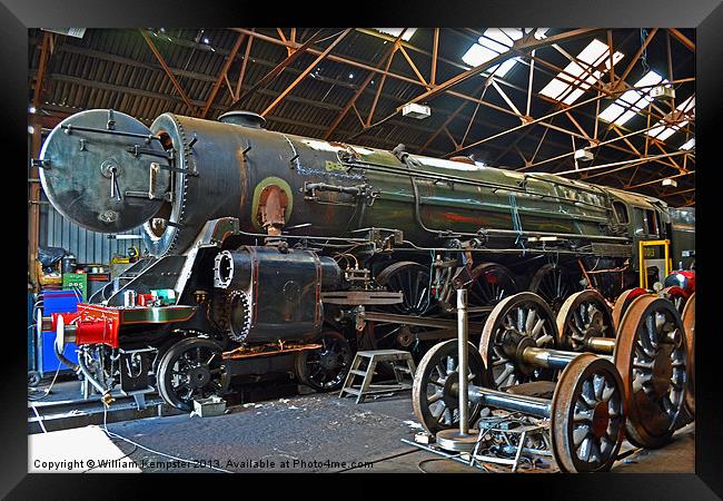Oliver Cromwell in GCR Shed Framed Print by William Kempster