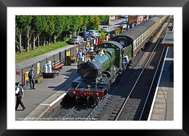 GWR West Somerset Mogul class No 9351 Framed Mounted Print by William Kempster