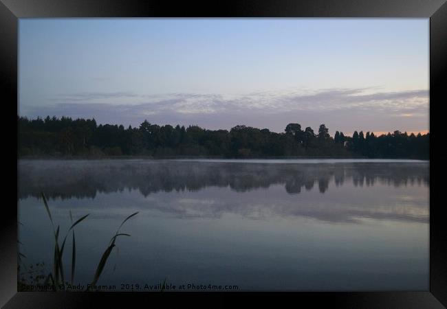 Summer Estate Lake Morning  Framed Print by Andy Freeman