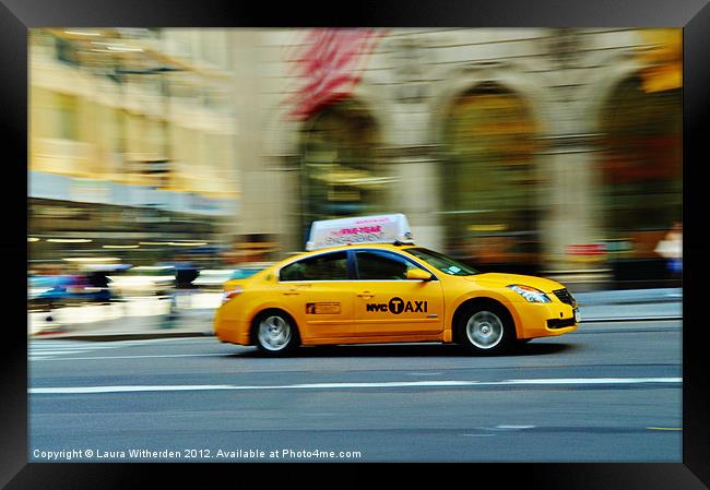 New York Taxi Framed Print by Laura Witherden