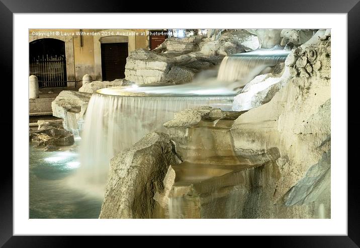 Trevi Fountain by Night Framed Mounted Print by Laura Witherden