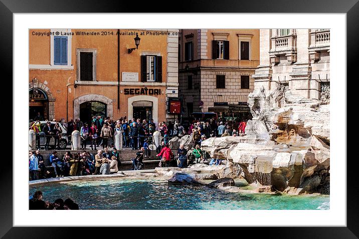 Trevi Fountain HDR  Framed Mounted Print by Laura Witherden