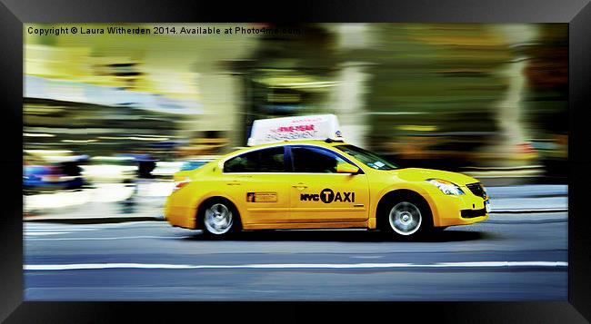  New York Taxi Framed Print by Laura Witherden