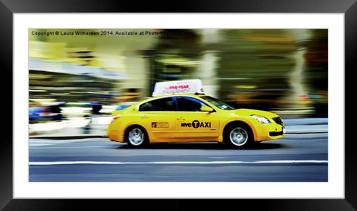  New York Taxi Framed Mounted Print by Laura Witherden