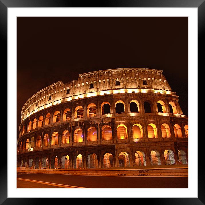 The Colosseum at night Framed Mounted Print by Abdul Kadir Audah