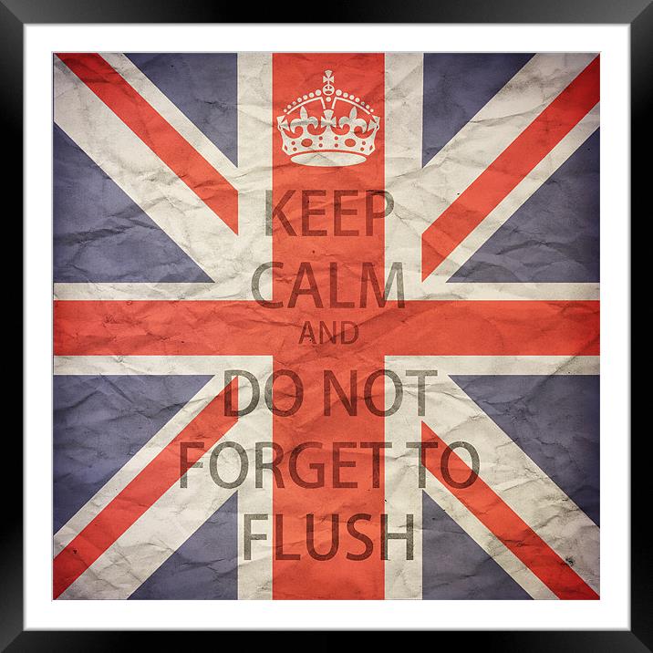 Keep Calm and Do Not Forget to Flush Framed Mounted Print by Abdul Kadir Audah