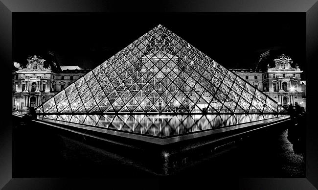 Musée du Louvre at night Framed Print by Malcolm Smith