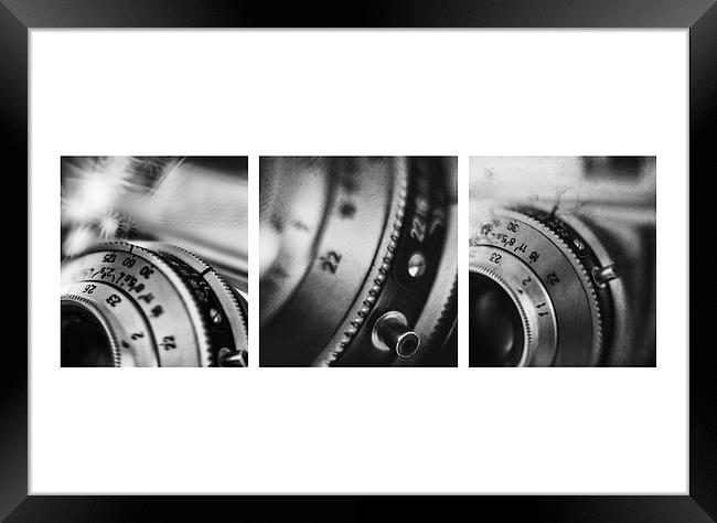 Vintage Camera Triptch Framed Print by Malcolm Smith