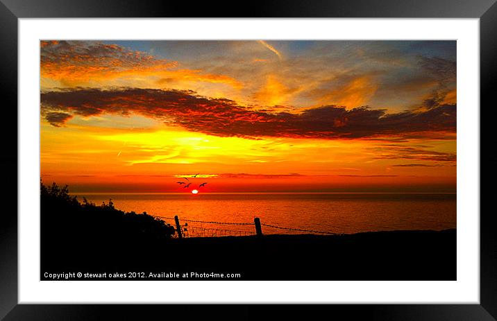 Burning sky 1 Framed Mounted Print by stewart oakes