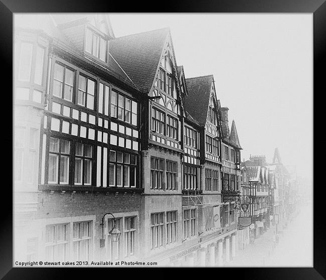 Chester collection - snow B&W 1 Framed Print by stewart oakes