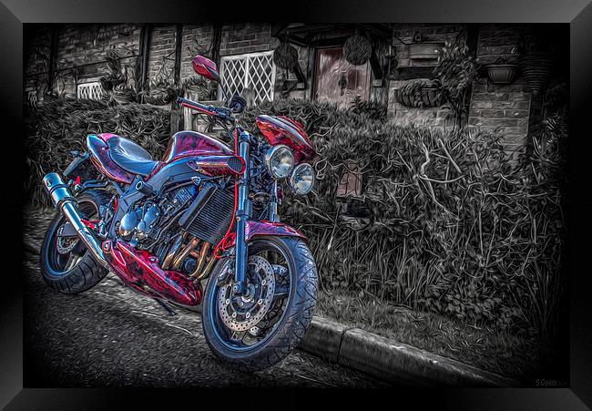 Streetfighter motorbike Art 1 Framed Print by stewart oakes