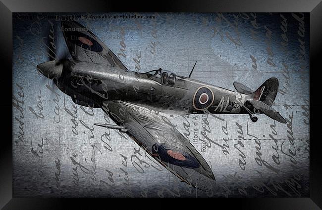 Spitfire over France Framed Print by stewart oakes
