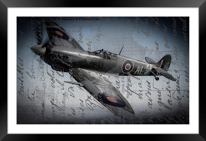 Spitfire over France Framed Mounted Print by stewart oakes