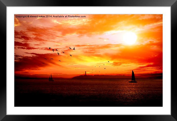 Sail into the night Framed Mounted Print by stewart oakes