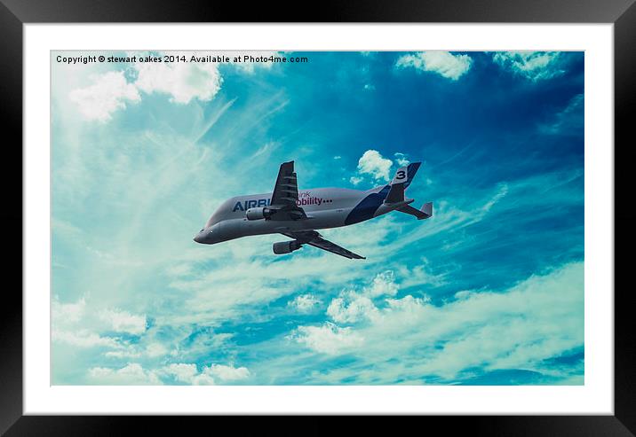 Airbus over Broughton 2 Framed Mounted Print by stewart oakes