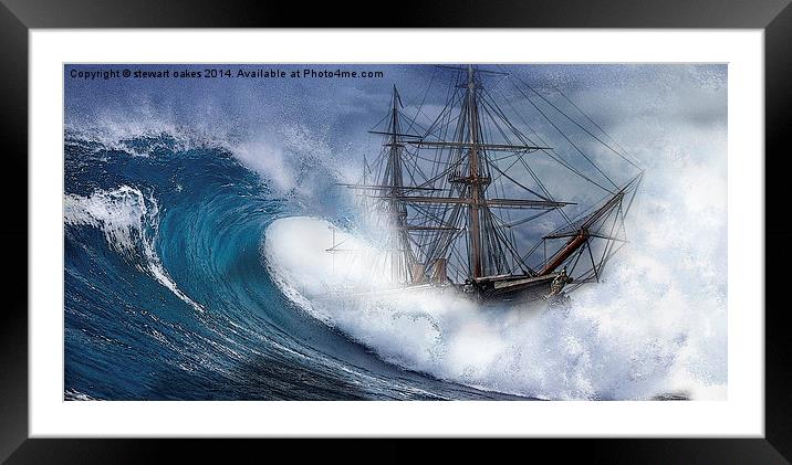 HMS Warrior High seas 1860 Framed Mounted Print by stewart oakes