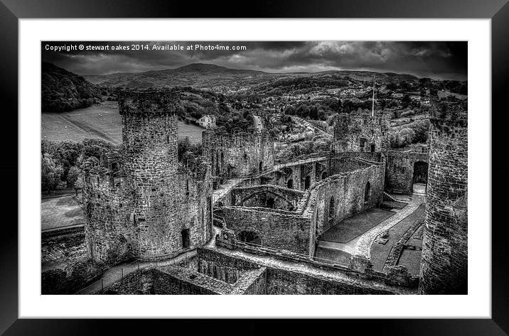 Conway castle B&W Framed Mounted Print by stewart oakes