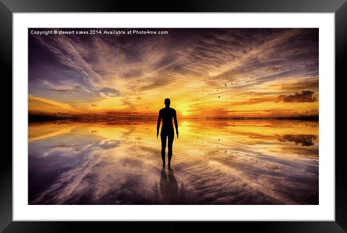 Crosby beach Liverpool Framed Mounted Print by stewart oakes