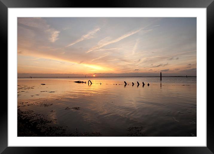 High Tide at Sunset Framed Mounted Print by Howie Marsh