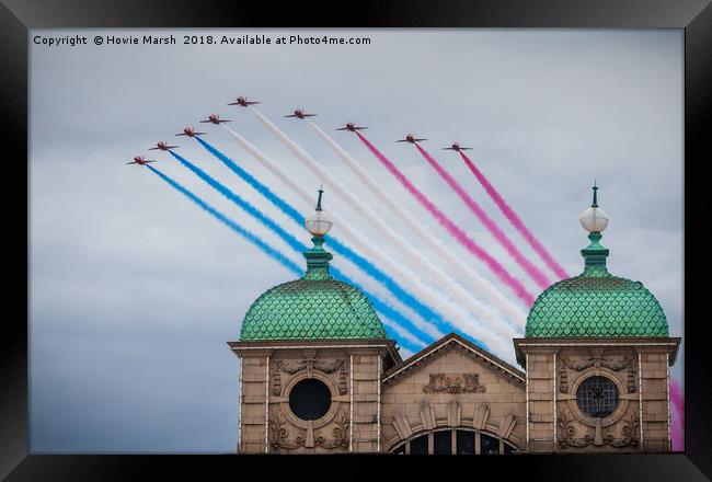 Red Arrows over Great Yarmouth Framed Print by Howie Marsh