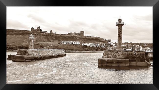 Whitby Harbour Framed Print by Andrew Rotherham
