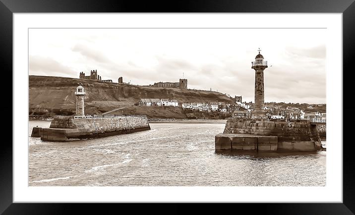 Whitby Harbour Framed Mounted Print by Andrew Rotherham