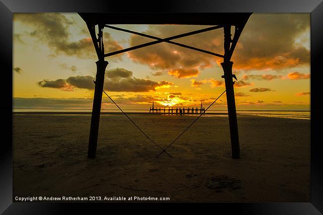 Pier Sunset Framed Print by Andrew Rotherham