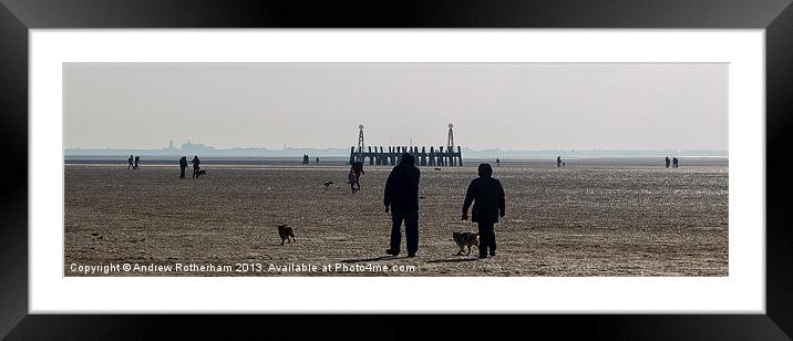 Walking the Dog Framed Mounted Print by Andrew Rotherham
