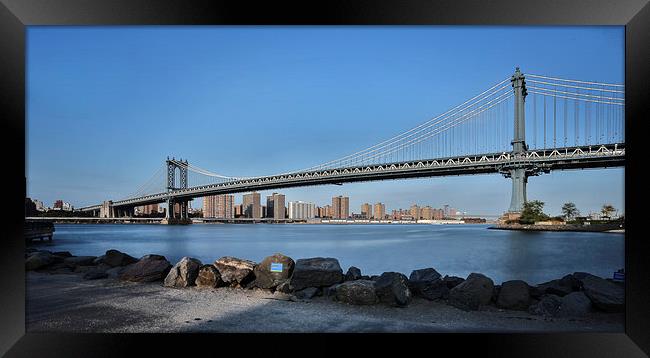 Manhattan Bridge Framed Print by Martin Patten