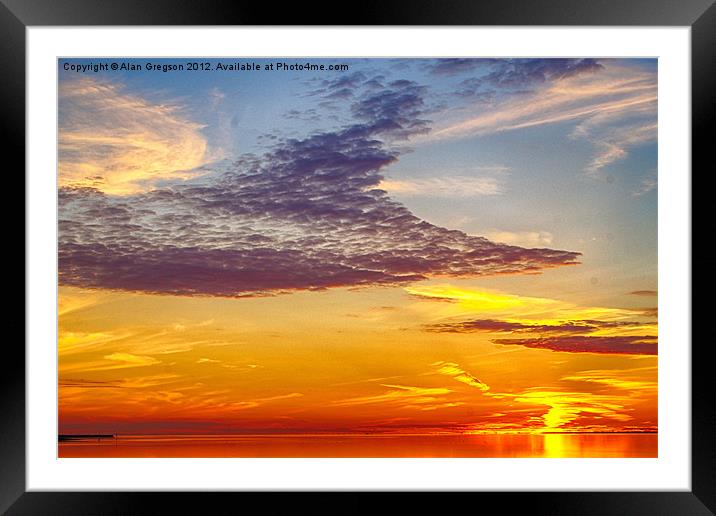 Sunset over Morecambe Bay Framed Mounted Print by Alan Gregson
