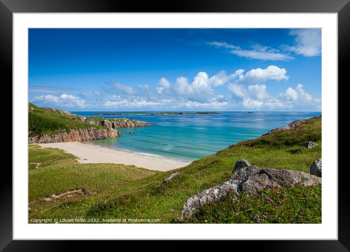 Sunny Sango Sands beach, near Durness, Ross-shire, Framed Mounted Print by Louise Bellin