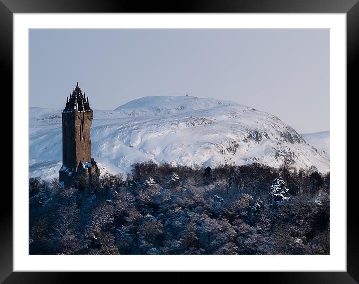 Wallace Monument & Dumyat, Stirling, Scotland Framed Mounted Print by Louise Bellin