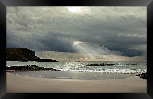 Tiree Beach, Inner Hebrides, Scotland Framed Print by Louise Bellin