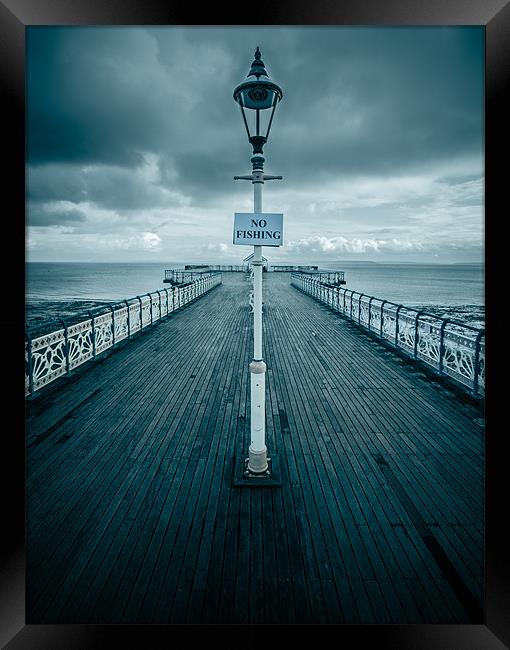Penarth Pier No Fishing Framed Print by Rob Jones