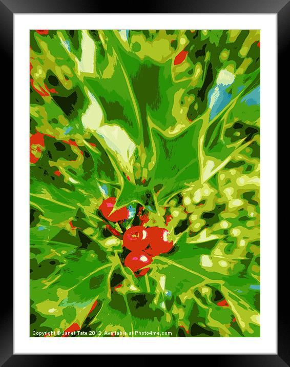 Poster Effect Holly Framed Mounted Print by Janet Tate